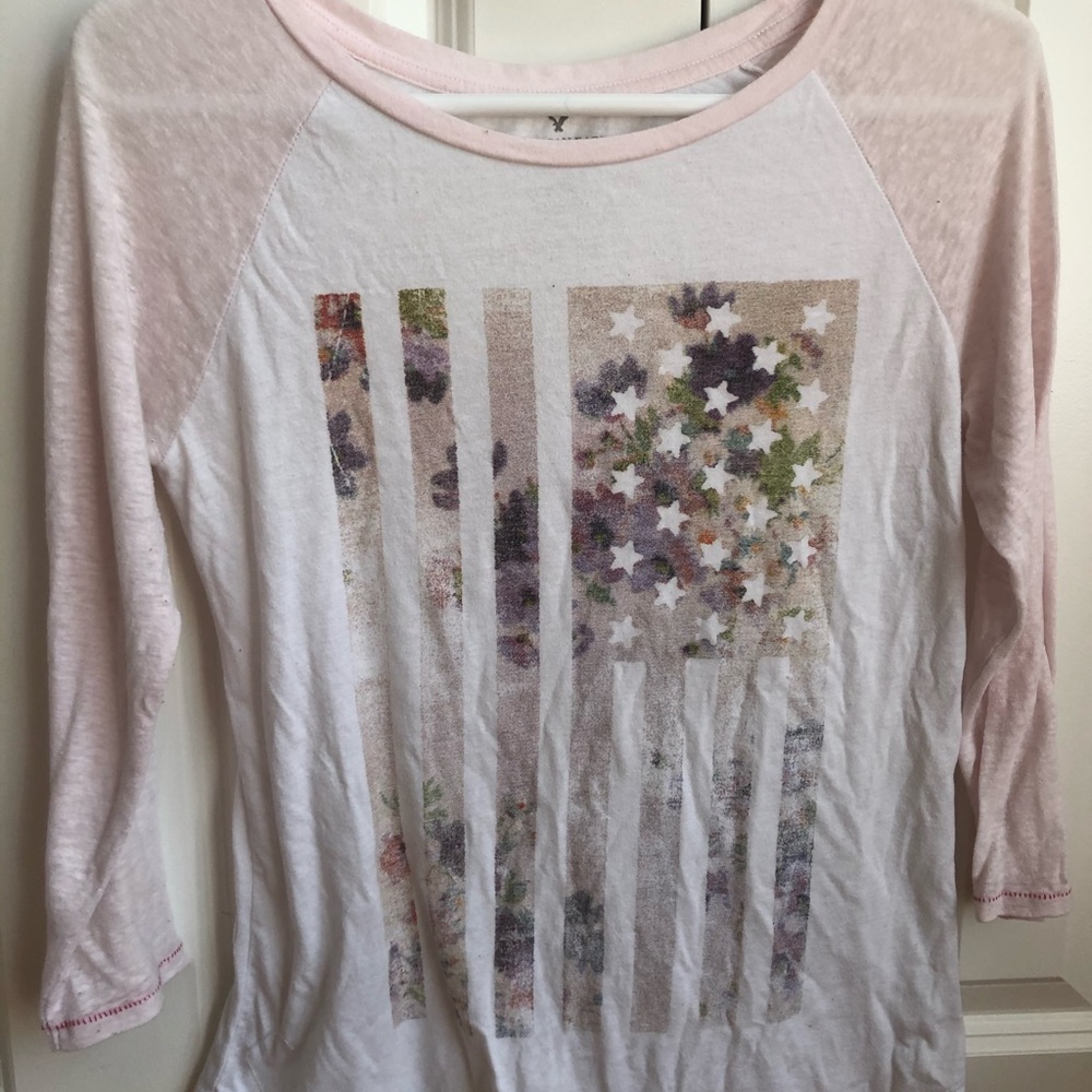 Floral American Flag T-Shirt